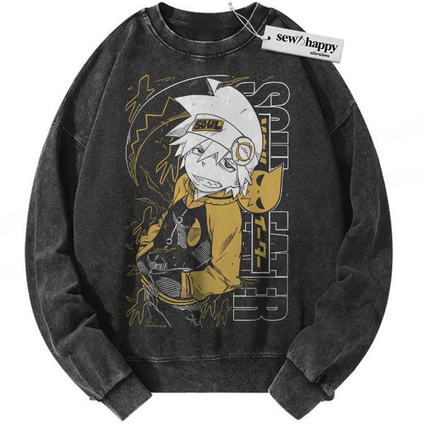Wash Sweatshirt Soul Eater Evans Sweatshirt, Soul Eater Sweatshirt, Anime Sweatshirt, Vintage Sweater