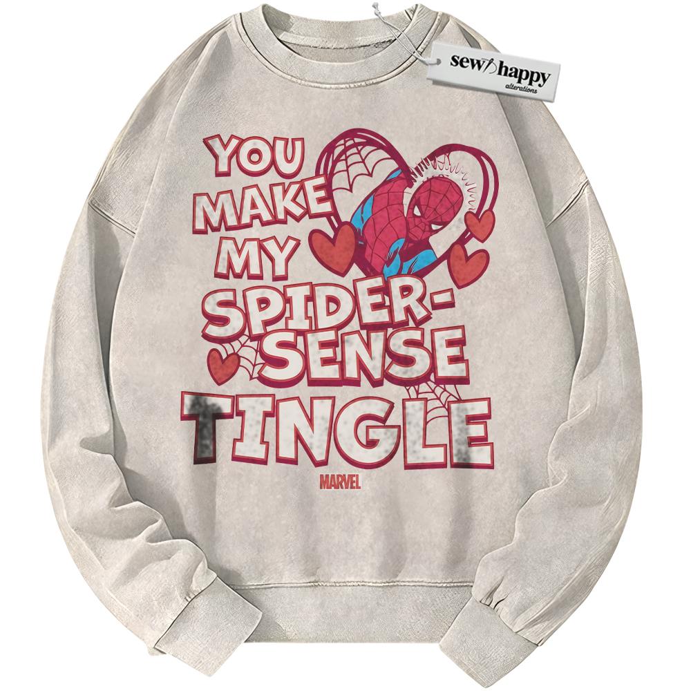 Wash Sweatshirt Spider-Man Sweatshirt, Marvel Comics Sweatshirt, Valentine's Day Sweatshirt, Vintage Sweater