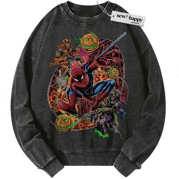 Wash Sweatshirt Spider-Man Sweatshirt, Marvel Comics Sweatshirt, Vintage Sweatshirt