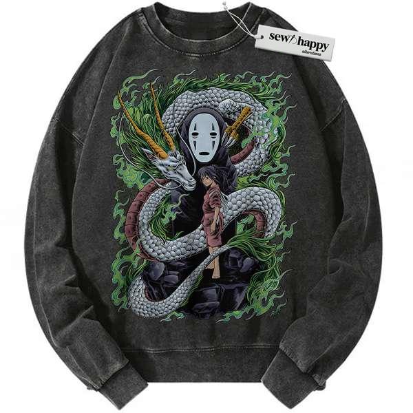 Wash Sweatshirt Spirited Away Sweatshirt, Studio Ghibli Sweatshirt, Anime Sweatshirt, Vintage Sweater