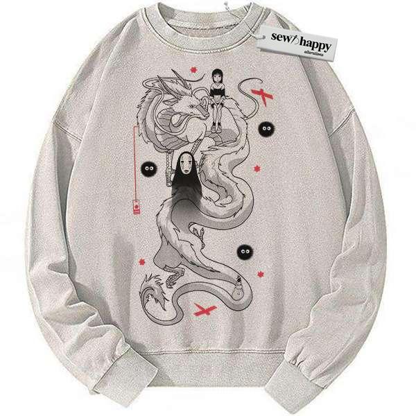Wash Sweatshirt Spirited Away Sweatshirt, Studio Ghibli Sweatshirt, Anime Sweatshirt, Vintage Sweater