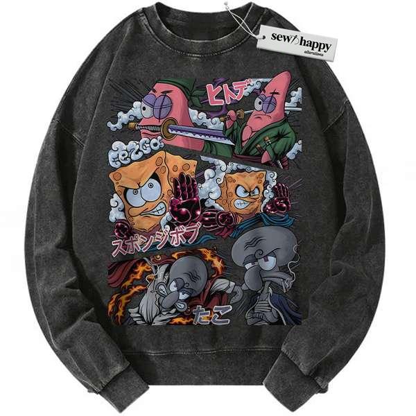 Wash Sweatshirt SpongeBob SquarePants Sweatshirt, Animated Sweatshirt, Vintage Sweatshirt
