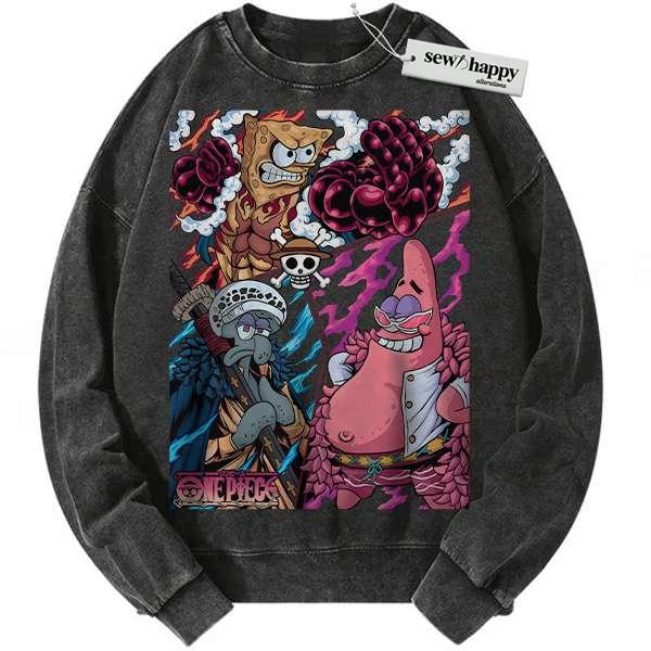 Wash Sweatshirt SpongeBob SquarePants Sweatshirt, Animated Sweatshirt, Vintage Sweatshirt Wash Sweatshirt SpongeBob SquarePants Sweatshirt, Animated Sweatshirt, Vintage Sweatshirt - Image 1