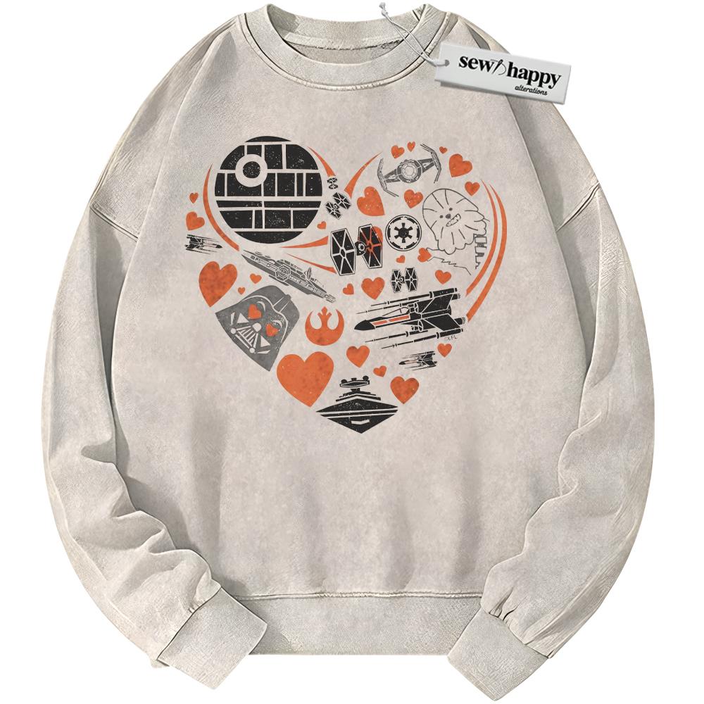 Wash Sweatshirt Star Wars Sweatshirt, Valentine's Day Sweatshirt, Movie Sweatshirt, Vintage Sweater