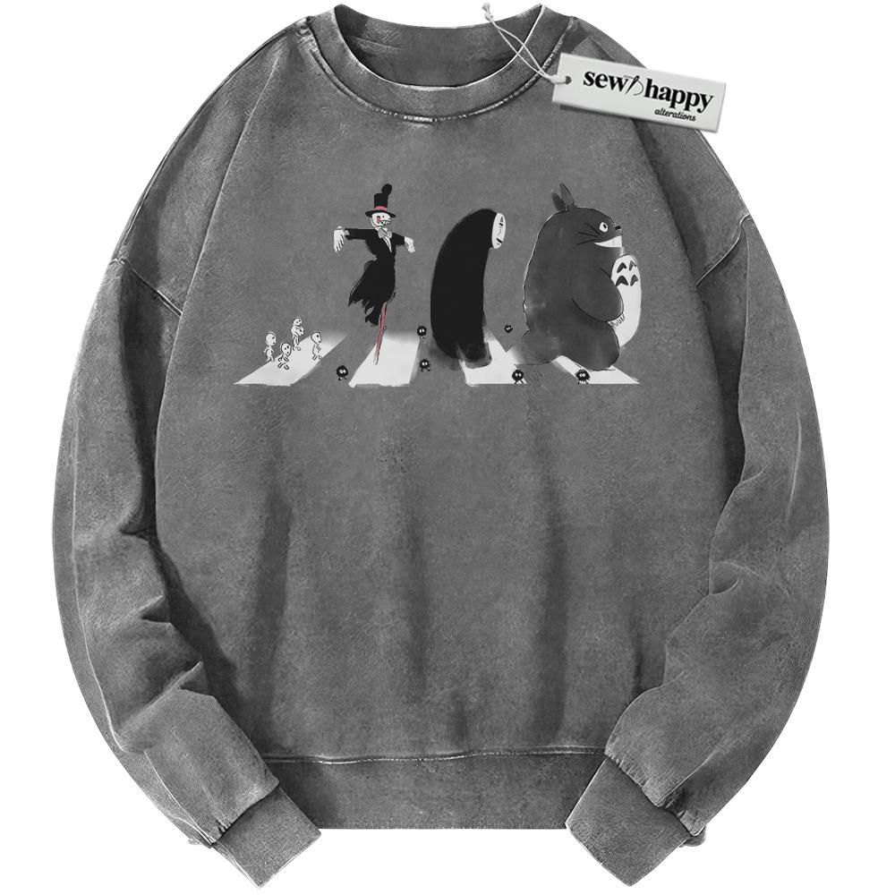 Wash Sweatshirt Studio Ghibli Sweatshirt, Anime Vintage Sweater