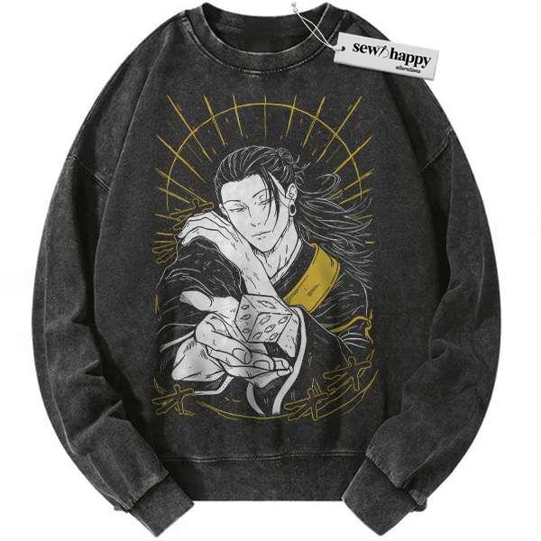 Wash Sweatshirt Suguru Geto Sweatshirt, Jujutsu Kaisen Sweatshirt, Anime Sweatshirt, Vintage Sweatshirt
