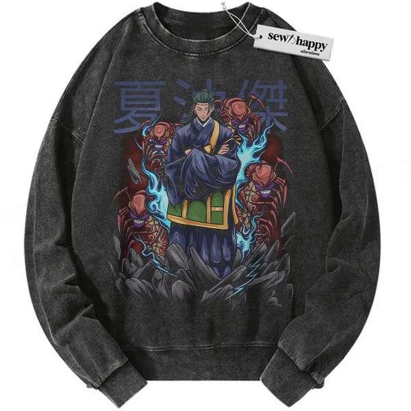 Wash Sweatshirt Suguru Geto Sweatshirt, Jujutsu Kaisen Sweatshirt, Anime Sweatshirt, Vintage Sweatshirt
