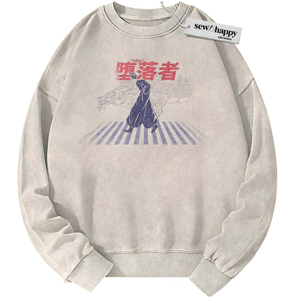 Wash Sweatshirt Suguru Geto Sweatshirt, Jujutsu Kaisen Sweatshirt, JJK Sweatshirt, Anime Sweatshirt, Vintage Sweater