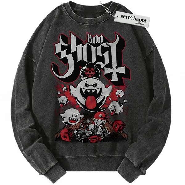 Wash Sweatshirt Super Mario Sweatshirt, Game Sweatshirt, Vintage Sweater