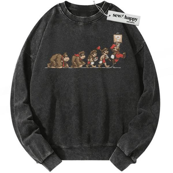 Wash Sweatshirt Super Mario Sweatshirt, Game Sweatshirt, Vintage Sweatshirt