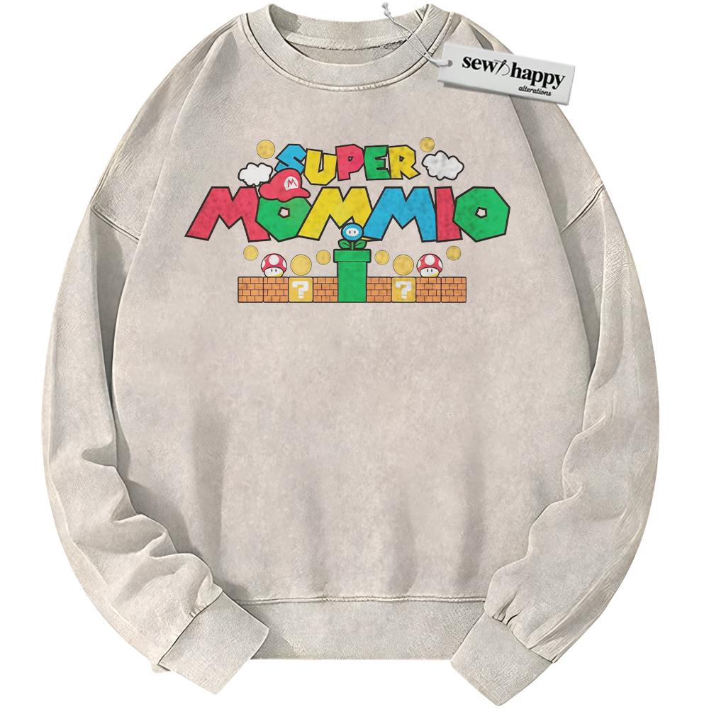 Wash Sweatshirt Super Mario Sweatshirt, Mother's Day Sweatshirt, Game Sweatshirt, Vintage Sweater