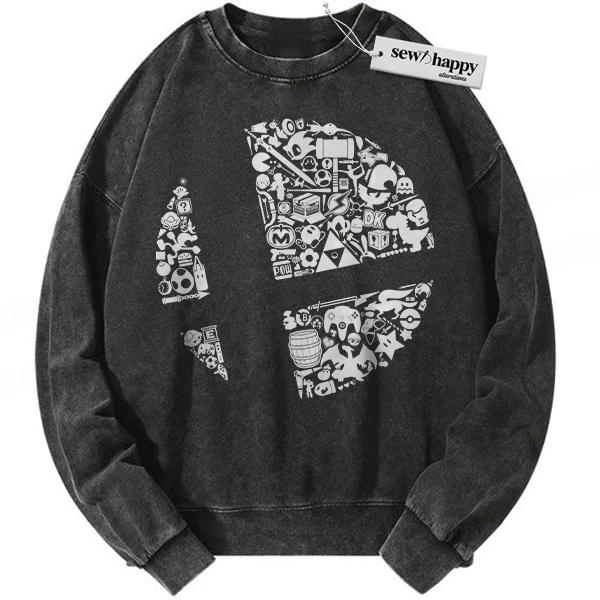 Wash Sweatshirt Super Smash Bros Sweatshirt, Game Sweatshirt, Vintage Sweatshirt