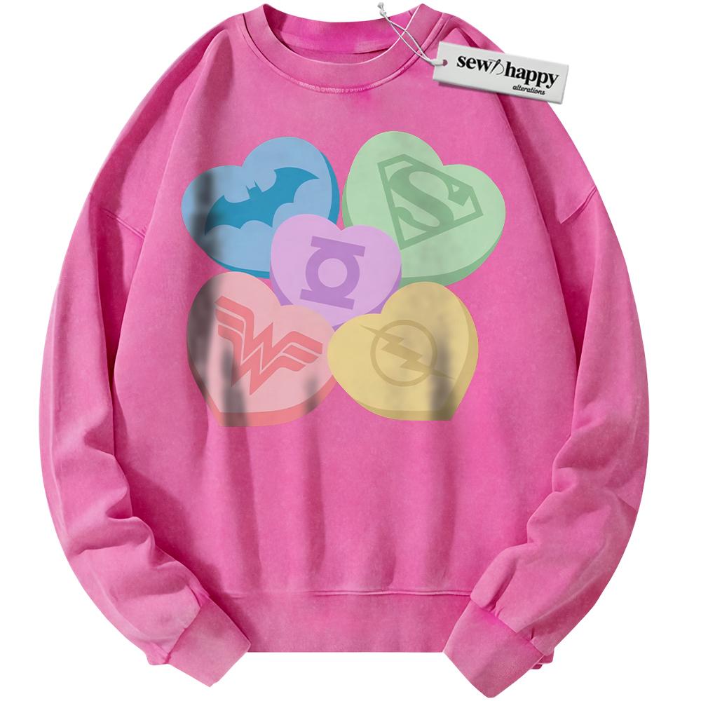 Wash Sweatshirt Superman Sweatshirt, Wonder Woman Sweatshirt, The Flash Sweatshirt, Batman Sweatshirt, Green Lantern Sweatshirt, Valentine's Day Sweatshirt, Comic Sweatshirt, Vintage Sweater