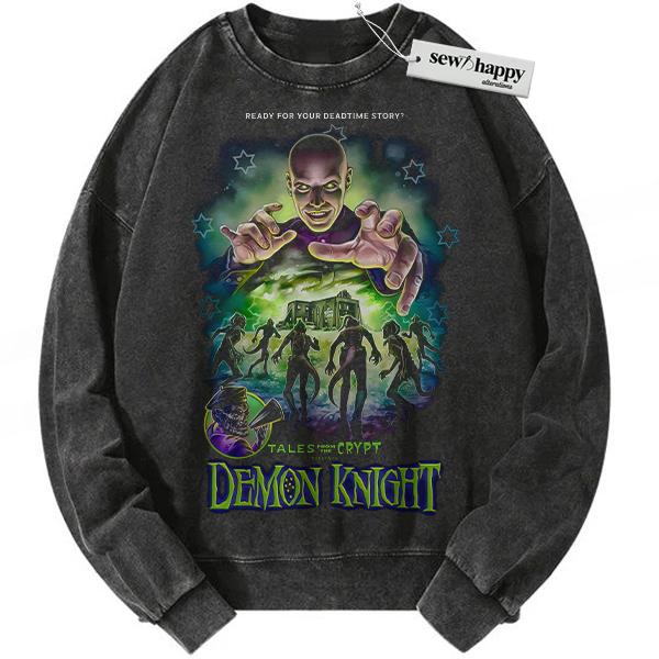 Wash Sweatshirt Tales from the Crypt: Demon Knight Sweatshirt, Halloween Sweatshirt, Horror Sweatshirt, Vintage Sweatshirt