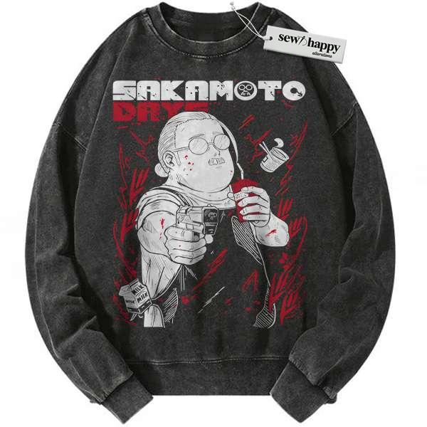 Wash Sweatshirt Taro Sakamoto Sweatshirt, Sakamoto Days Sweatshirt, Anime Sweatshirt, Vintage Sweatshirt