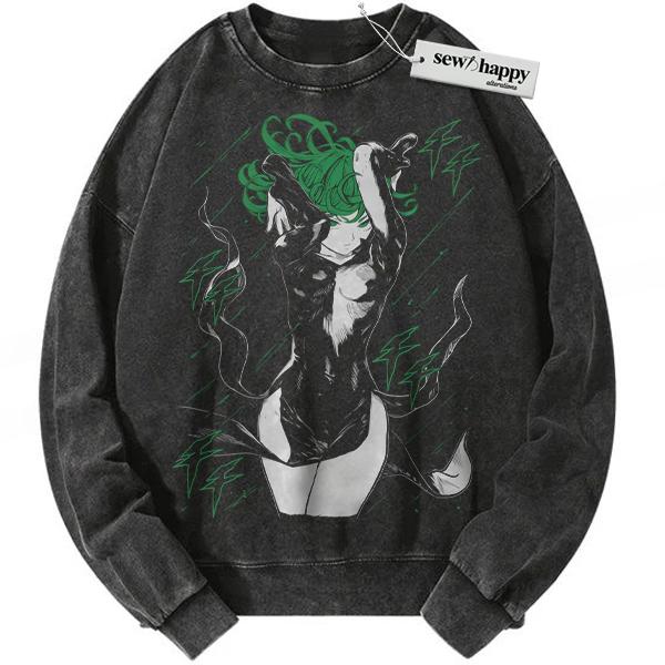Wash Sweatshirt Tatsumaki Sweatshirt, One Punch Man Sweatshirt, Anime Sweatshirt, Vintage Sweatshirt