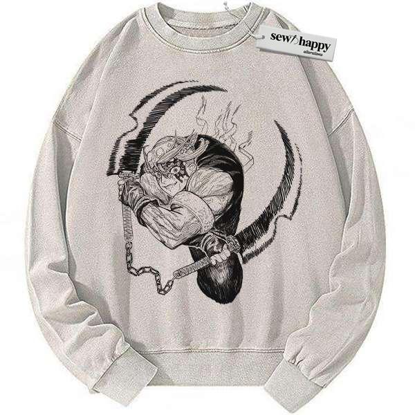 Wash Sweatshirt Tengen Uzui Sweatshirt, Demon Slayer Sweatshirt, Anime Sweatshirt, Vintage Sweater