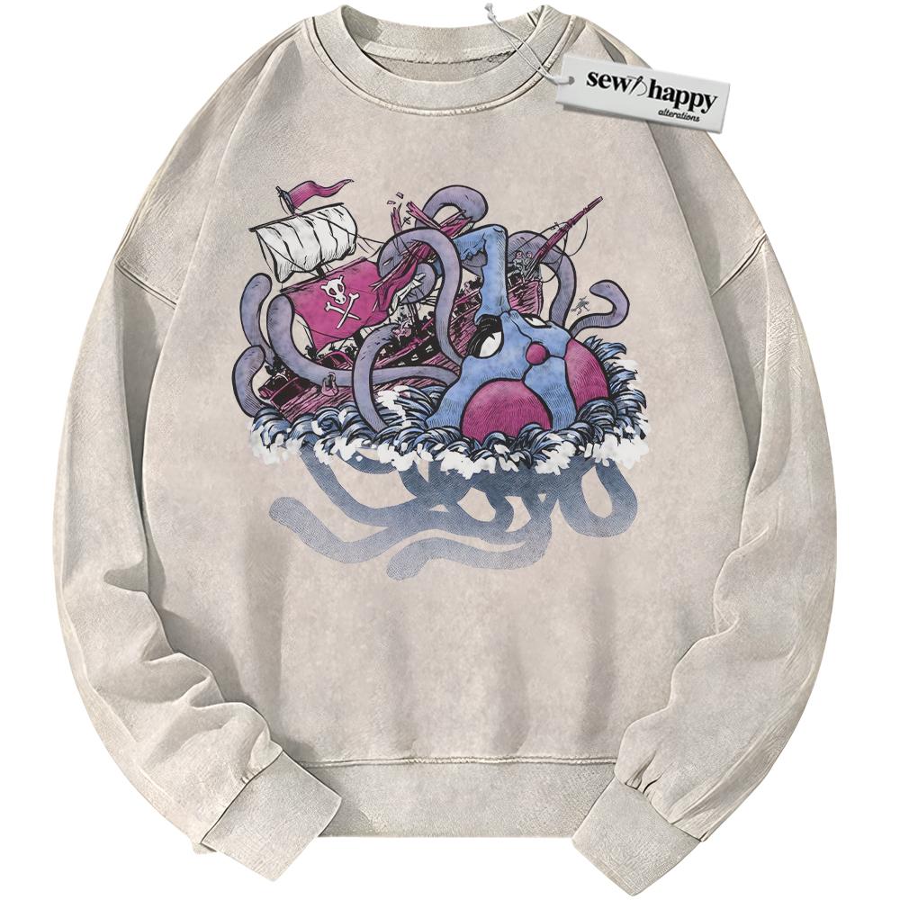 Wash Sweatshirt Tentacruel Sweatshirt, Pokemon Sweatshirt, PKM Sweatshirt, Anime Sweatshirt, Vintage Sweater