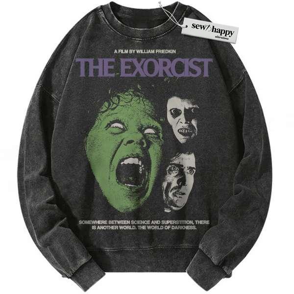 Wash Sweatshirt The Exorcist Sweatshirt, Halloween Sweatshirt, Horror Sweatshirt, Vintage Sweatshirt