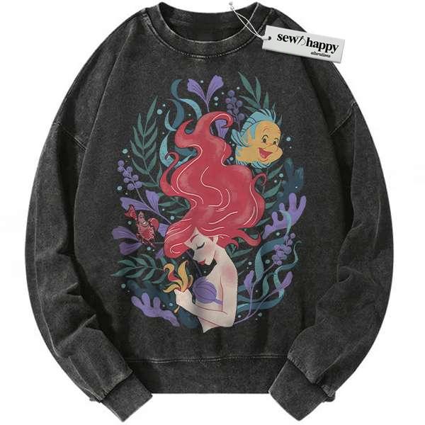 Wash Sweatshirt The Little Mermaid sweatshirt, Animated sweatshirt, Vintage Sweater
