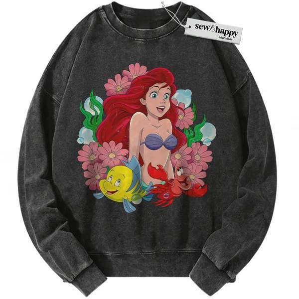 Wash Sweatshirt The Little Mermaid Sweatshirt, Animated Sweatshirt, Vintage Sweatshirt