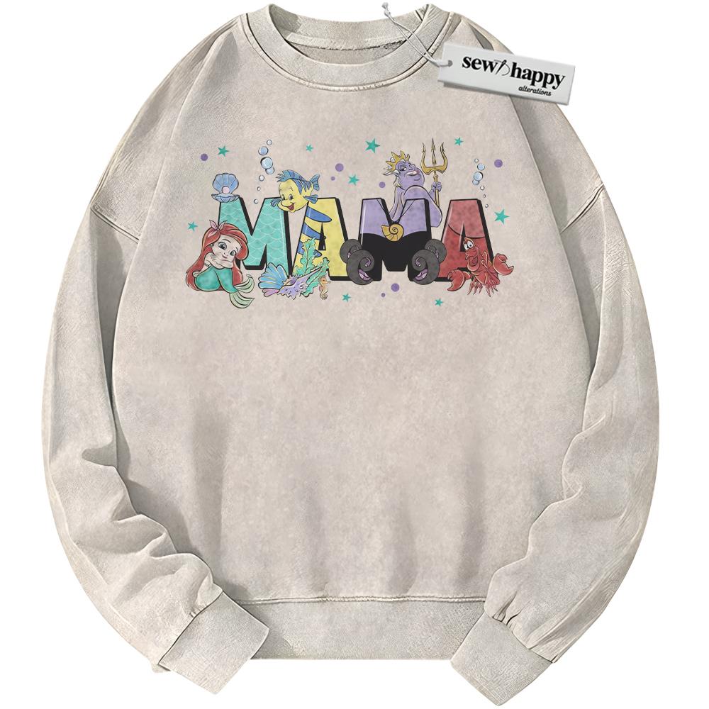 Wash Sweatshirt The Little Mermaid Sweatshirt, Mother's Day Sweatshirt, Animated Sweatshirt, Vintage Sweater
