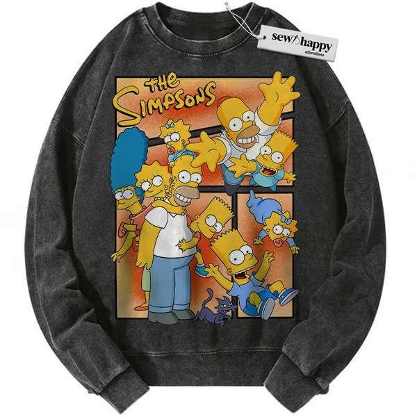 Wash Sweatshirt The Simpsons Sweatshirt, Animated Sweatshirt, Vintage Sweater