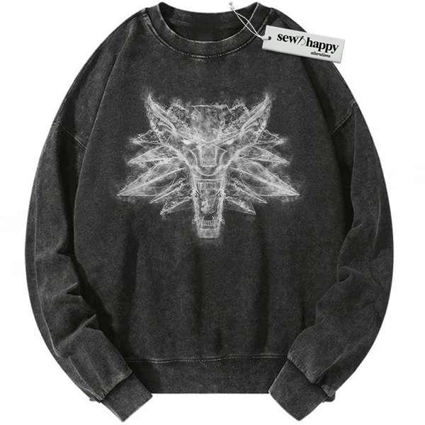 Wash Sweatshirt The Witcher Sweatshirt, Game Sweatshirt, Vintage Sweater