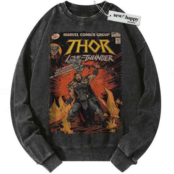 Wash Sweatshirt Thor Sweatshirt, Marvel Comics Sweatshirt, Vintage Sweater