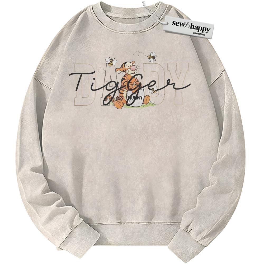 Wash Sweatshirt Tigger Sweatshirt, Winnie-the-Pooh Sweatshirt, Father's Day Sweatshirt, Animated Sweatshirt, Vintage Sweater