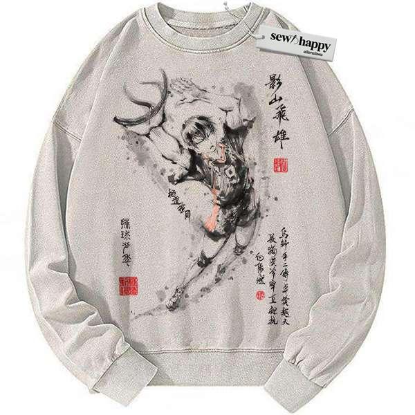 Wash Sweatshirt Tobio Kageyama Sweatshirt, Haikyu!! Sweatshirt, Anime Sweatshirt, Vintage Sweater
