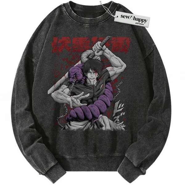 Wash Sweatshirt Toji Fushiguro Sweatshirt, Jujutsu Kaisen Sweatshirt, Anime Sweatshirt, Vintage Sweater
