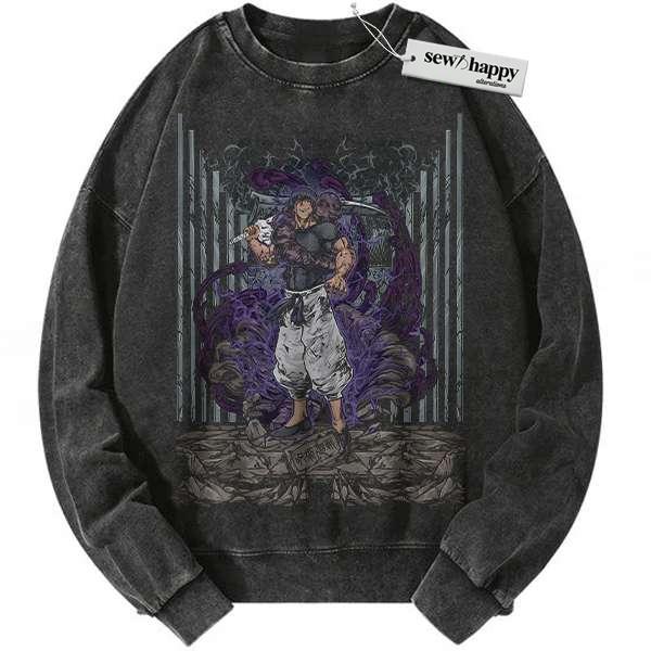 Wash Sweatshirt Toji Fushiguro Sweatshirt, Jujutsu Kaisen Sweatshirt, Anime Sweatshirt, Vintage Sweatshirt
