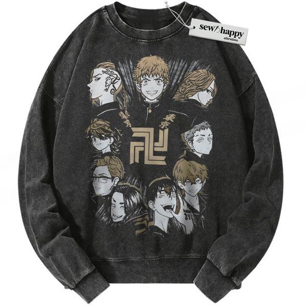 Wash Sweatshirt Tokyo Revengers Sweatshirt, Anime Sweatshirt, Vintage Sweatshirt
