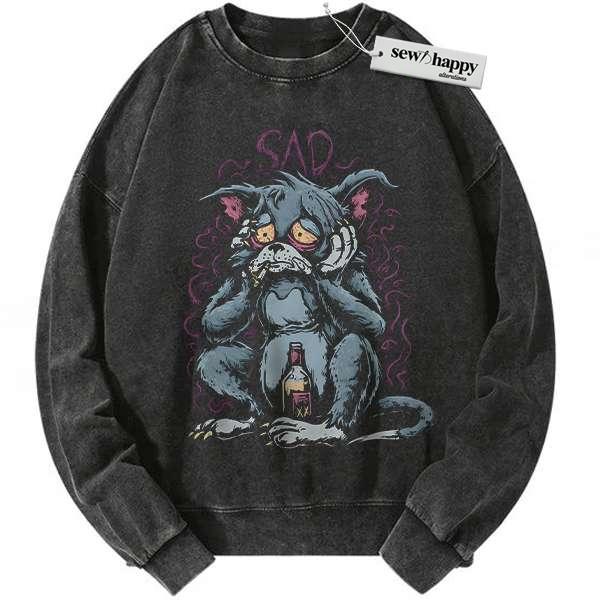 Wash Sweatshirt Tom and Jerry Sweatshirt, Animated Sweatshirt, Vintage Sweater