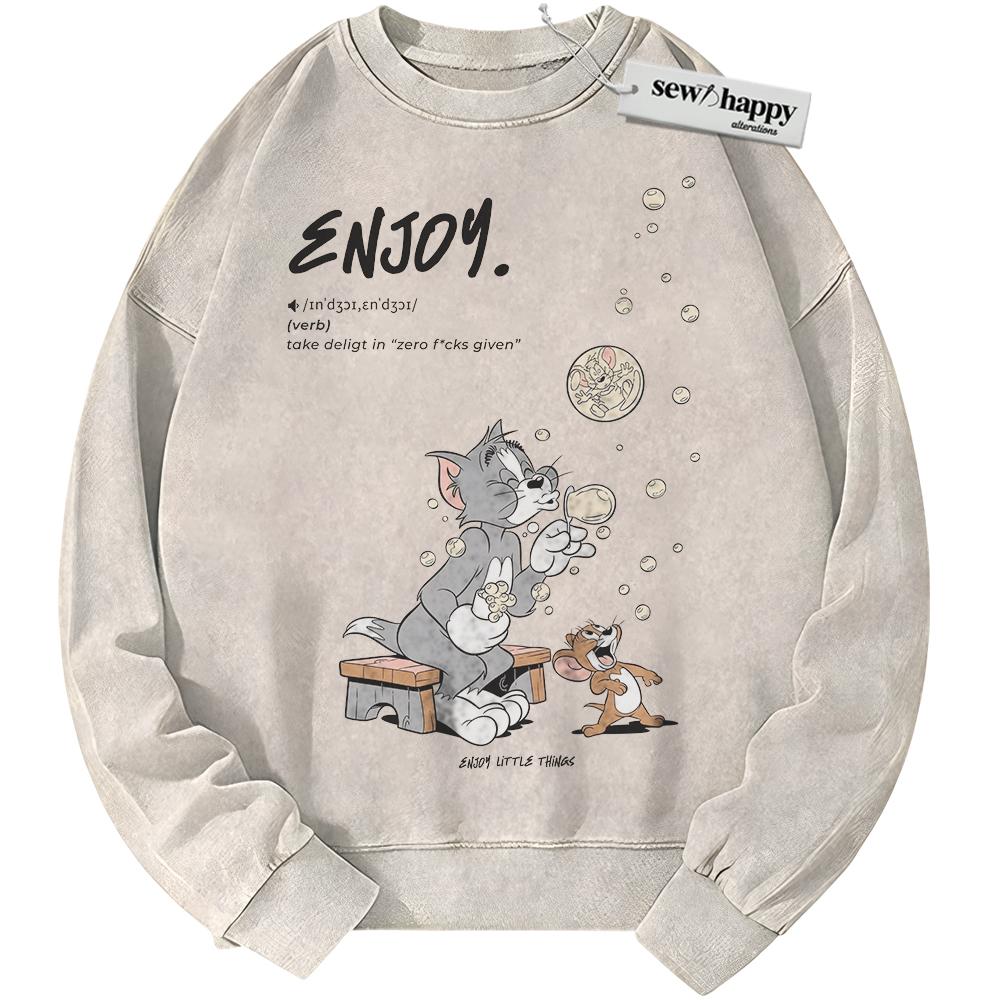 Wash Sweatshirt Tom and Jerry Sweatshirt, Animated Sweatshirt, Vintage Sweater