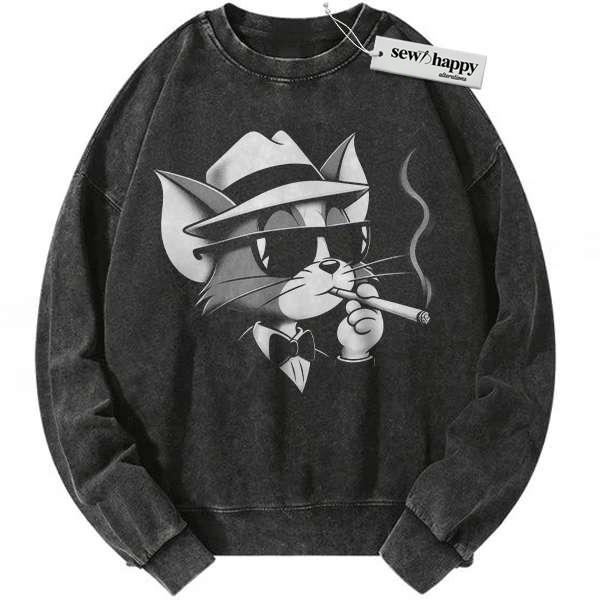 Wash Sweatshirt Tom and Jerry Sweatshirt, Cartoon Sweatshirt, Vintage Sweatshirt
