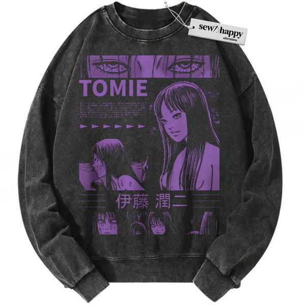 Wash Sweatshirt Tomie Kawakami Sweatshirt, Junji Ito Sweatshirt, Halloween Sweatshirt, Horror Sweatshirt, Anime Sweatshirt, Vintage Sweatshirt