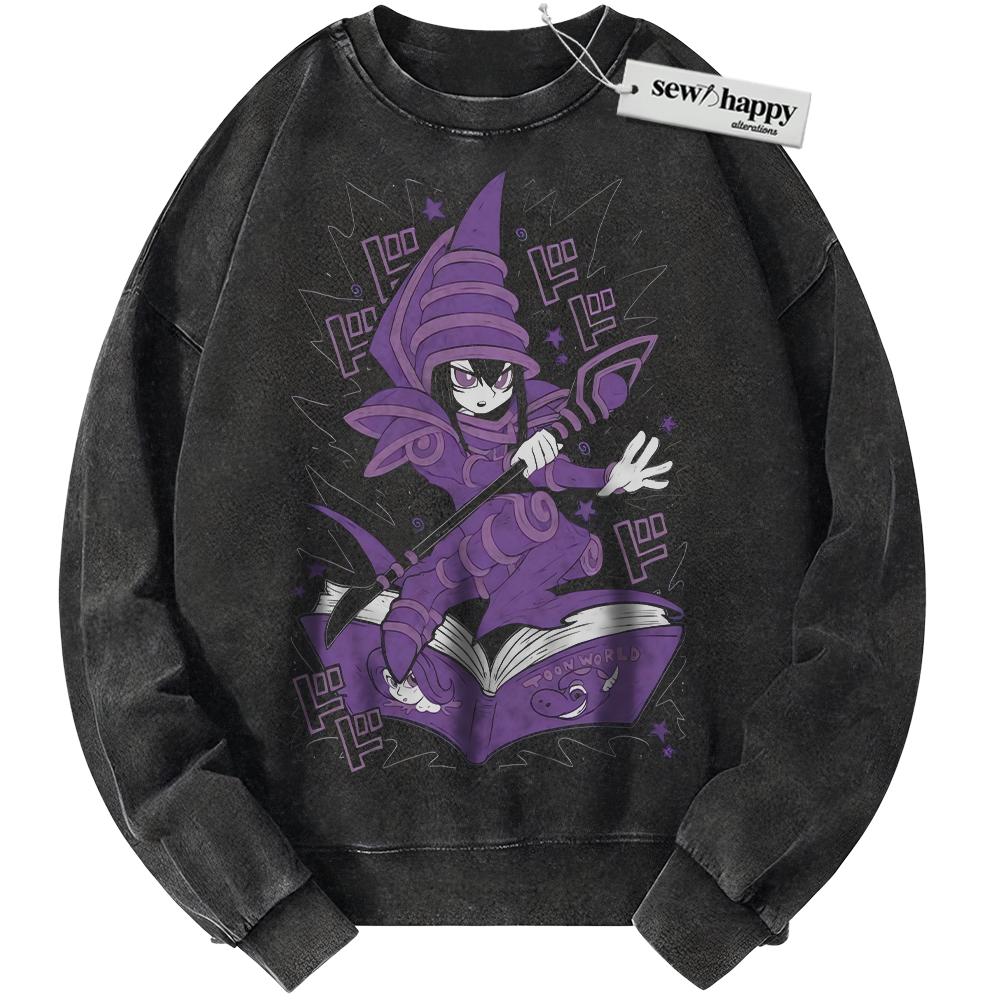 Wash Sweatshirt Toon Dark Magician Sweatshirt, Anime Sweatshirt, Vintage Sweater