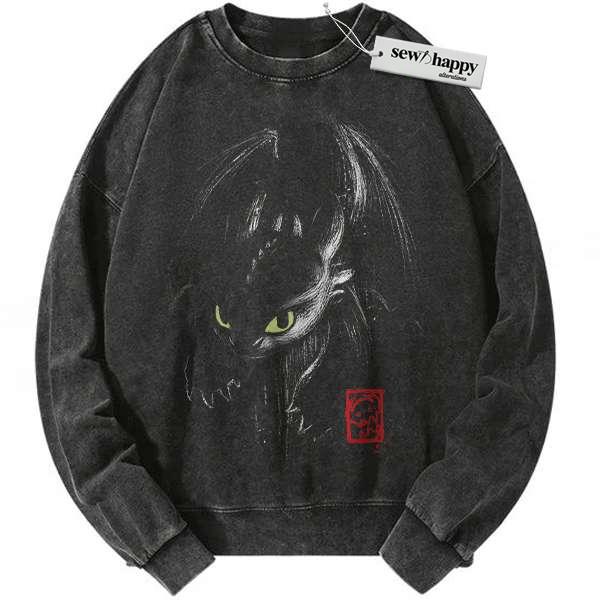 Wash Sweatshirt Toothless Sweatshirt, How to Train Your Dragon Sweatshirt, Animated Sweatshirt, Vintage Sweater