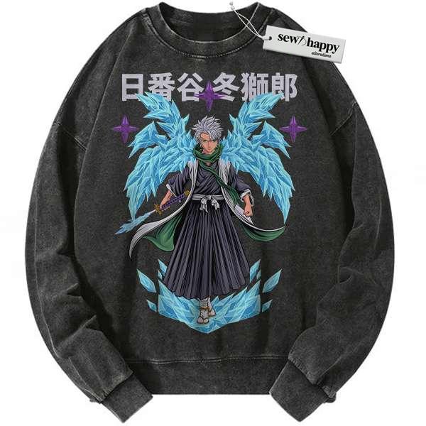 Wash Sweatshirt Toshiro Hitsugaya Sweatshirt, Bleach Sweatshirt, Anime Sweatshirt, Vintage Sweater