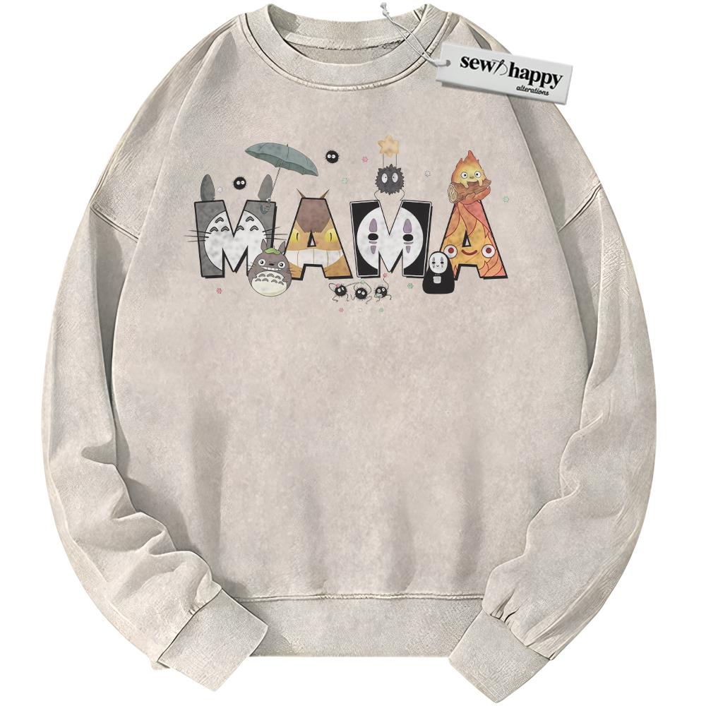 Wash Sweatshirt Totoro Sweatshirt, No Face Sweatshirt, Susuwatari Sweatshirt, Calcifer Sweatshirt, Studio Ghibli Sweatshirt, Mother's Day Sweatshirt, Anime Sweatshirt, Vintage Sweater