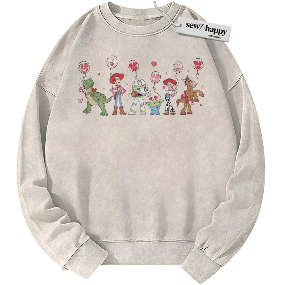 Wash Sweatshirt Toy Story Sweatshirt, Valentine's Day Sweatshirt, Animated Sweatshirt, Vintage Sweater