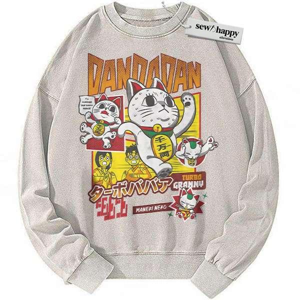Wash Sweatshirt Turbo Granny Sweatshirt, Dandadan Sweatshirt, Anime Sweatshirt, Vintage Sweater