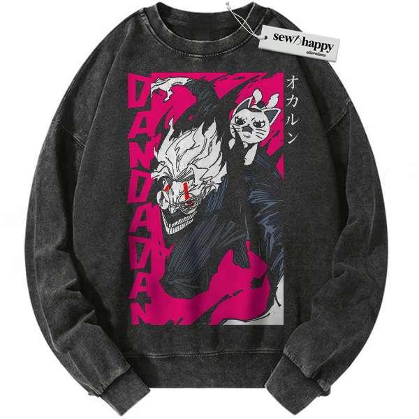 Wash Sweatshirt Turbo Granny vs Okarun Sweatshirt, Dandadan Sweatshirt, Anime Sweatshirt, Vintage Sweatshirt