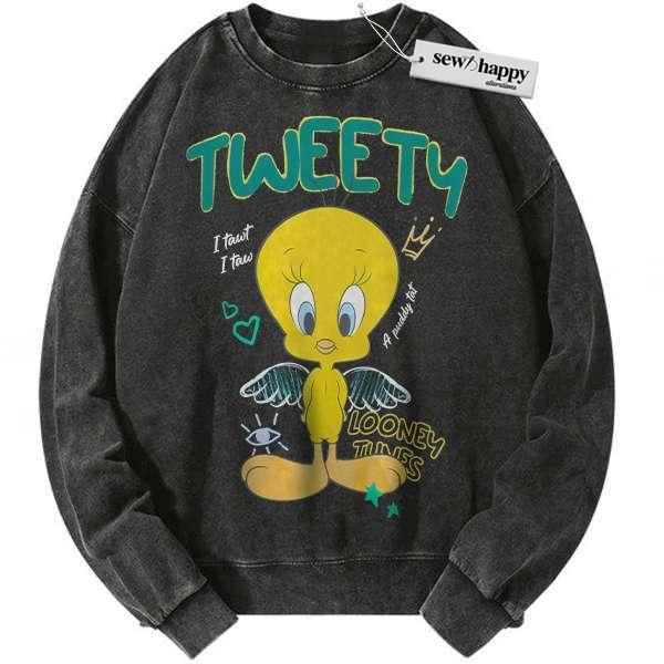 Wash Sweatshirt Tweety Sweatshirt, Looney Tunes Sweatshirt, Cartoon Sweatshirt, Vintage Sweater