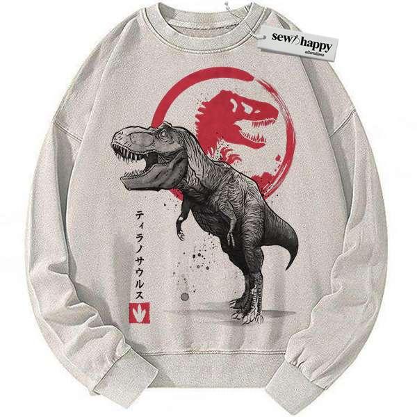 Wash Sweatshirt Tyrannosaurus Sweatshirt, Jurassic Park Sweatshirt, Movie Sweatshirt, Vintage Sweater