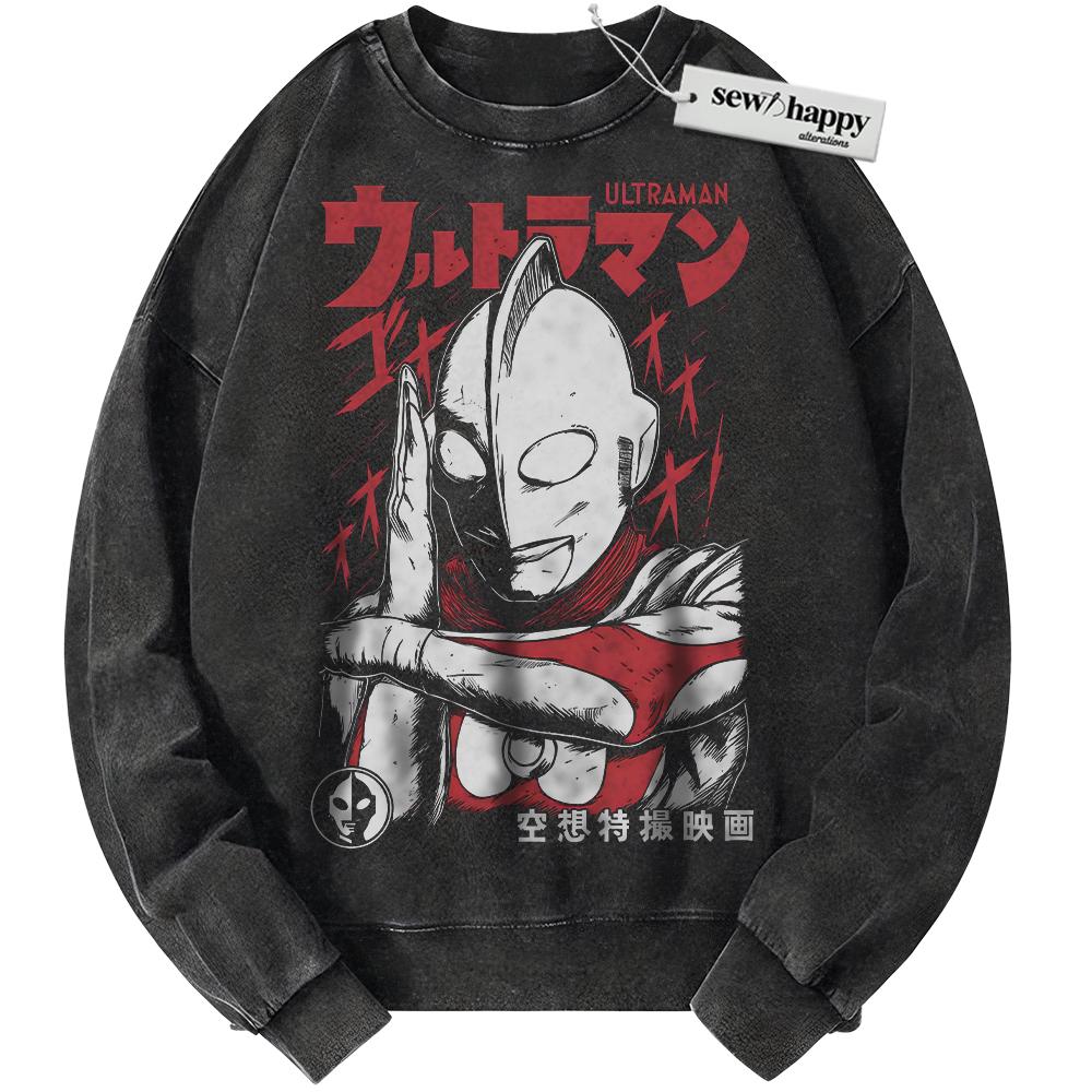 Wash Sweatshirt Ultraman Sweatshirt, Anime Sweatshirt, Vintage Sweater