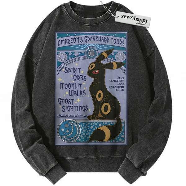 Wash Sweatshirt Umbreon Sweatshirt, Pokemon Sweatshirt, Anime Sweatshirt, Vintage Sweater