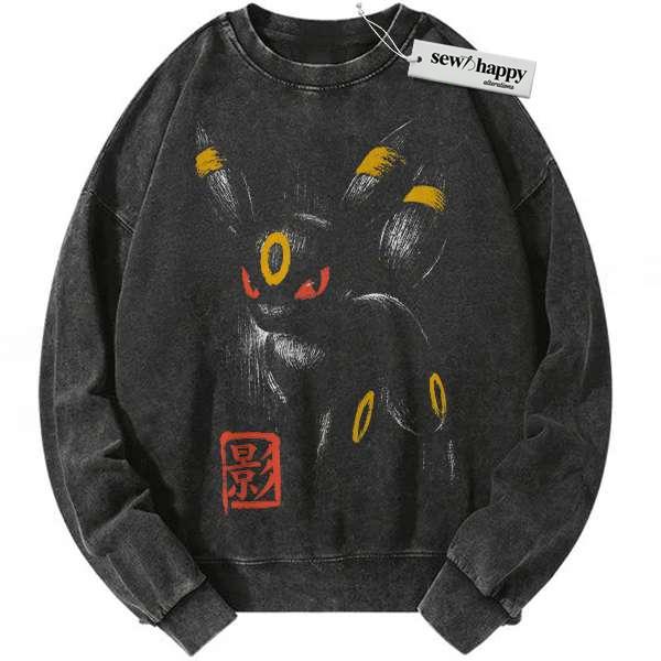Wash Sweatshirt Umbreon Sweatshirt, Pokemon Sweatshirt, Anime Sweatshirt, Vintage Sweater